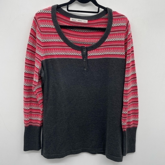 Woolrich brown/red long sleeve gorpcore outdoor womans cotton casual henley XL - Picture 1 of 9